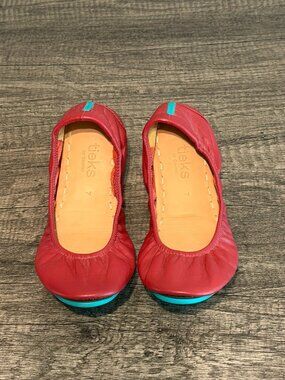 Tieks Cardinal Red Ballet Flats, Size 7